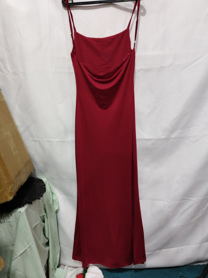 Lace Stitching Halter Sheath Slim-fit Flattering Dress