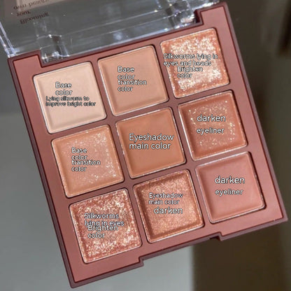 Chocolate Jiugongge Grid Earth Color Pure Nude Makeup Eye Shadow Plate