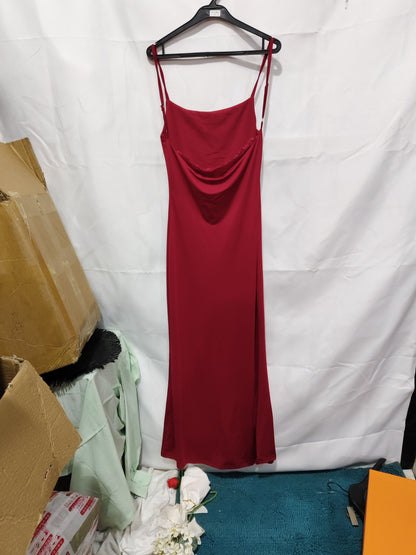 Lace Stitching Halter Sheath Slim-fit Flattering Dress